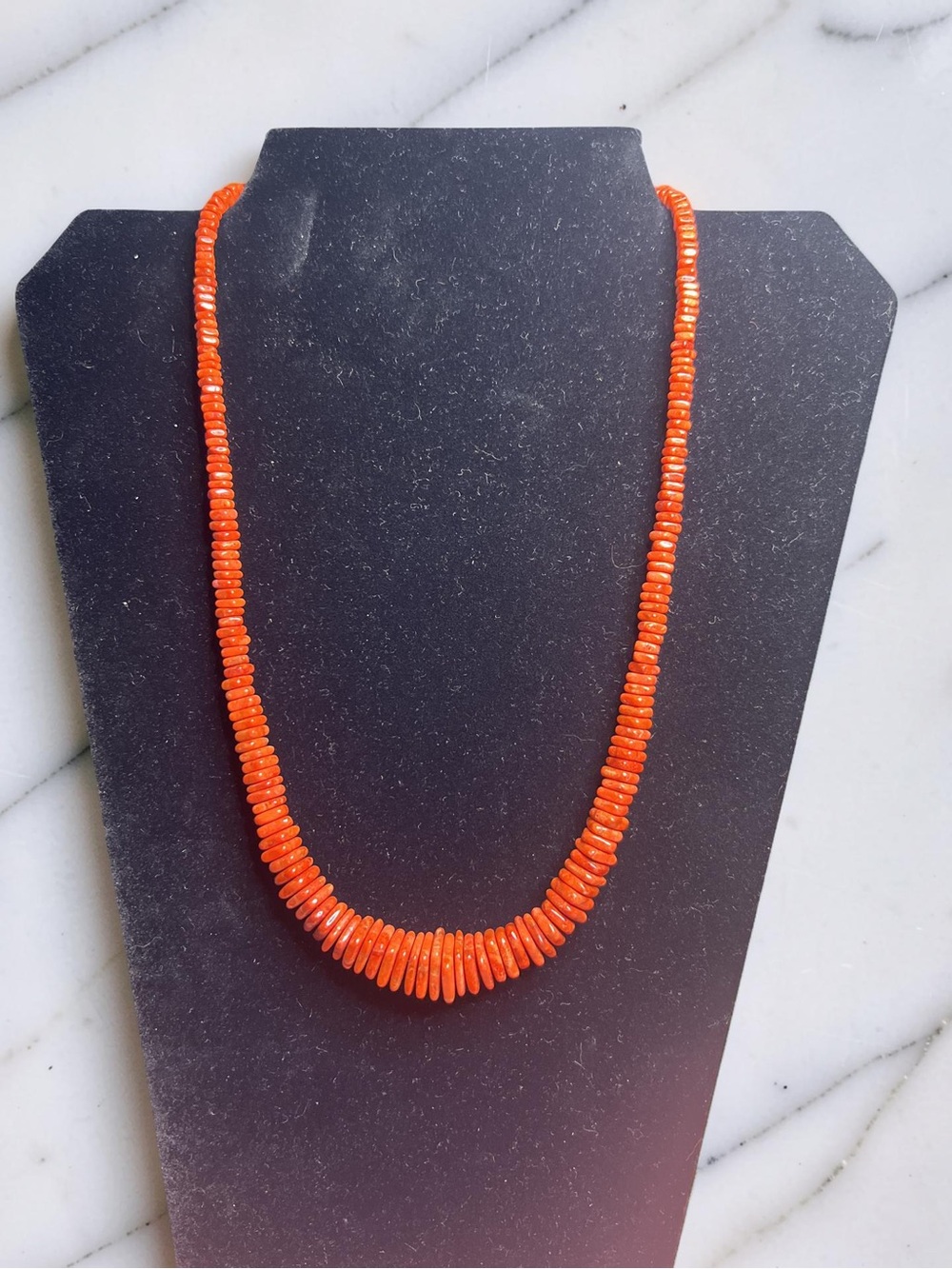 Vtg Jay King Desert Rose Trading Orange Sponge Coral Sterling Silver Necklace